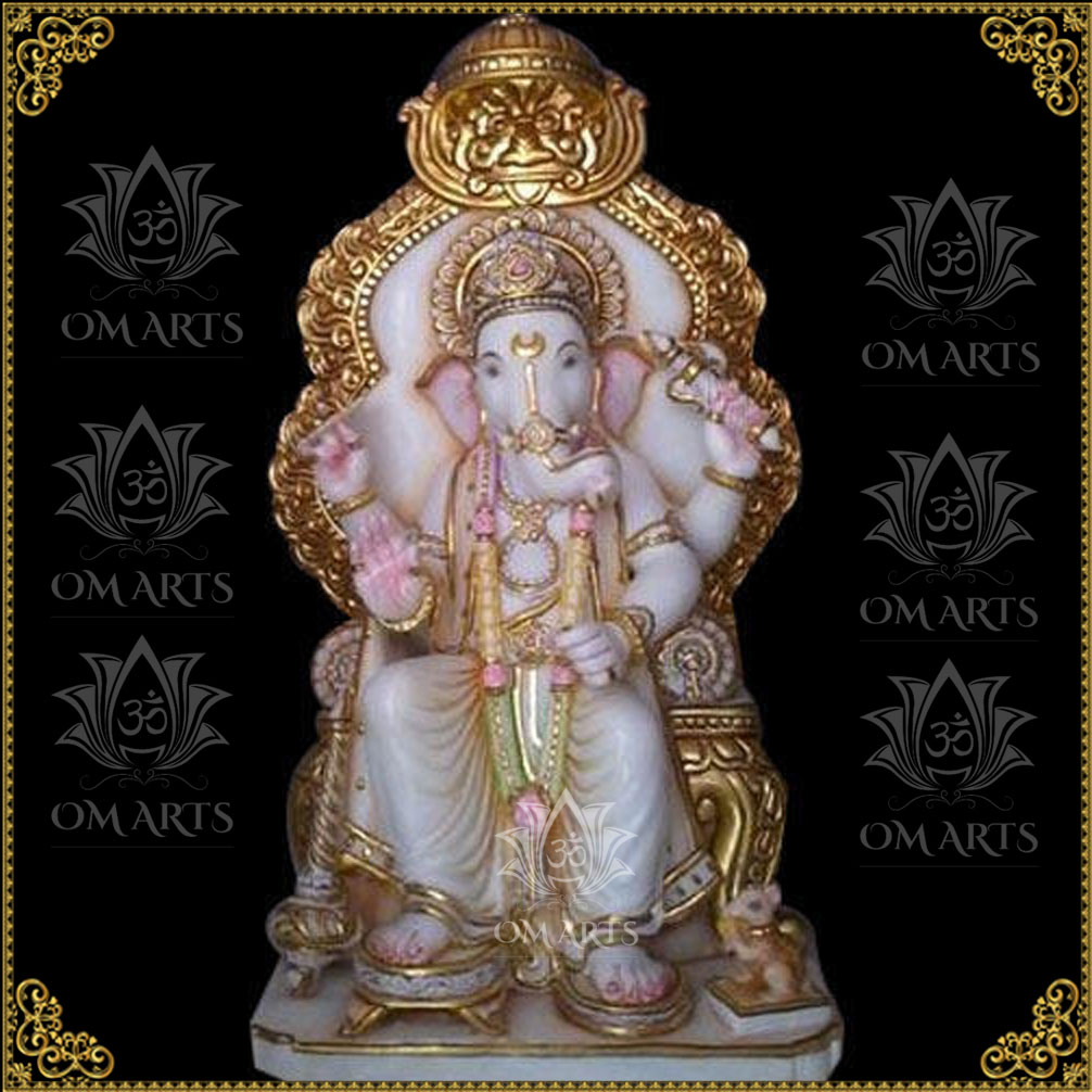 Marble Lal Baug Cha Raja Ganpati Statue