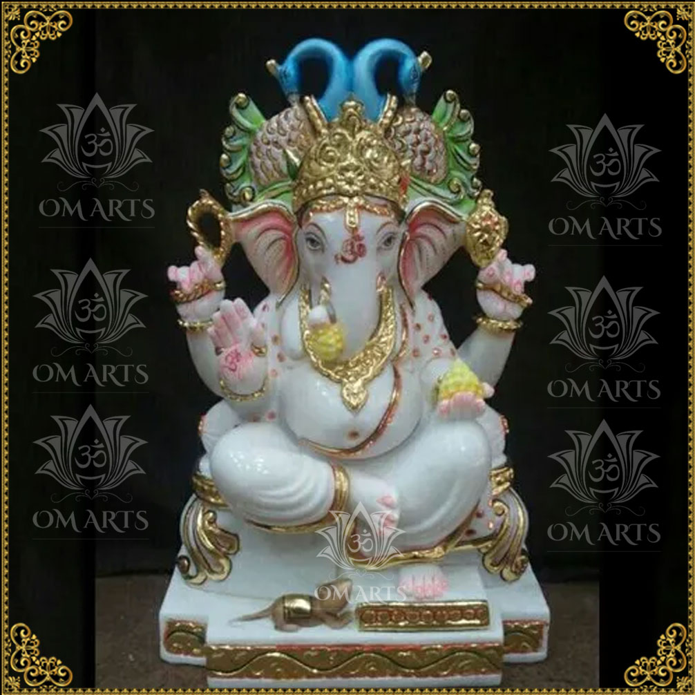 Peacock Ganesha Statue