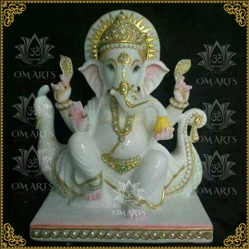 Marble Ganpati Bappa Marble Statue